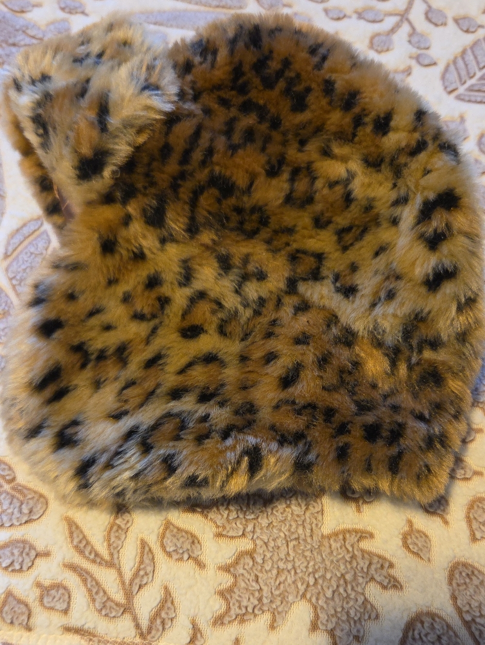 Pins & Needles Leopard Print Faux Fur Hat in Brown and Black